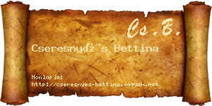 Cseresnyés Bettina névjegykártya