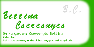 bettina cseresnyes business card