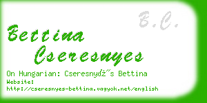 bettina cseresnyes business card